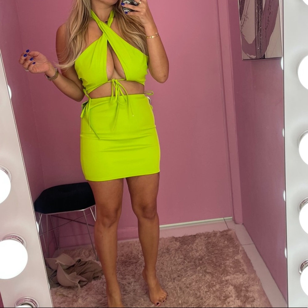 Green Party dress 2 piece